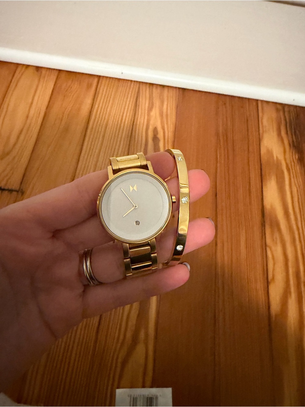 MVMT Gold Stainless Steel Watch with Matching Gold Bangle